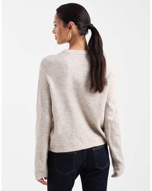 ONLY Natural Boxy Knitted Cardigan