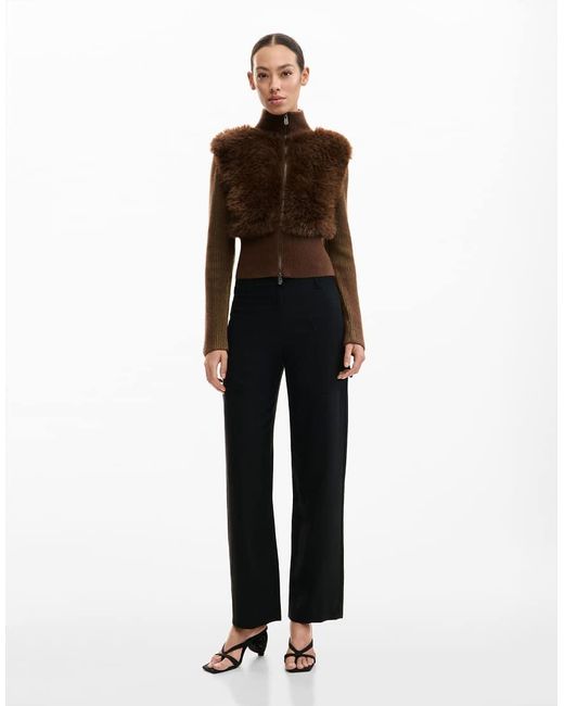 Desigual Brown Chocolate Knit Jacket