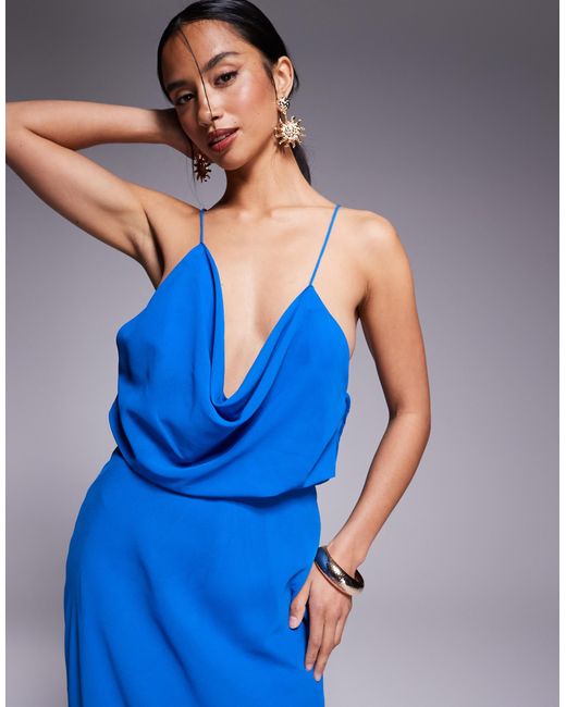 ASOS Blue Asos design petite – racerback-maxikleid