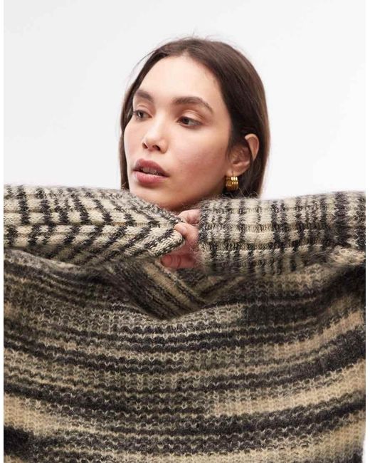 & Other Stories Brown Wool-mohair Mix V-neck Jumper