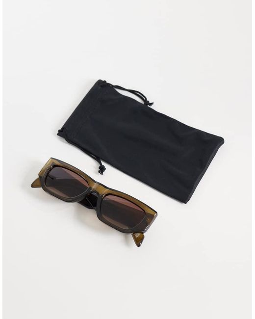 ASOS Natural Angular Mid Square Sunglasses