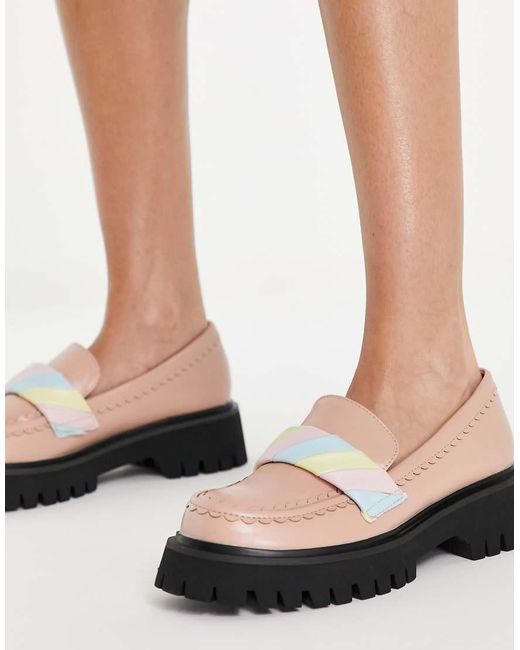 Koi Footwear Pink Koi Fluffs Loafers With Marshmallow Trim