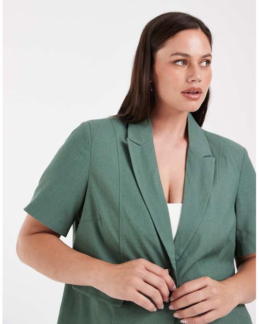 Vero Moda Green Short Sleeve Tailored Blazer Co-ord