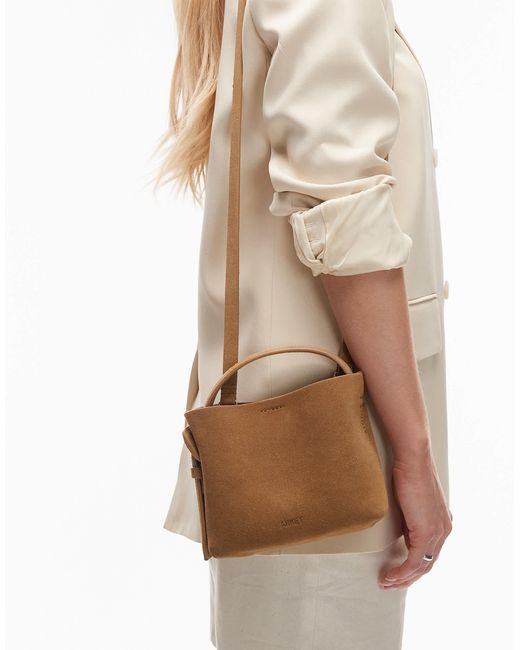 Petit sac bandoulière en pur daim avec boucle latérale - beige ARKET en coloris Natural