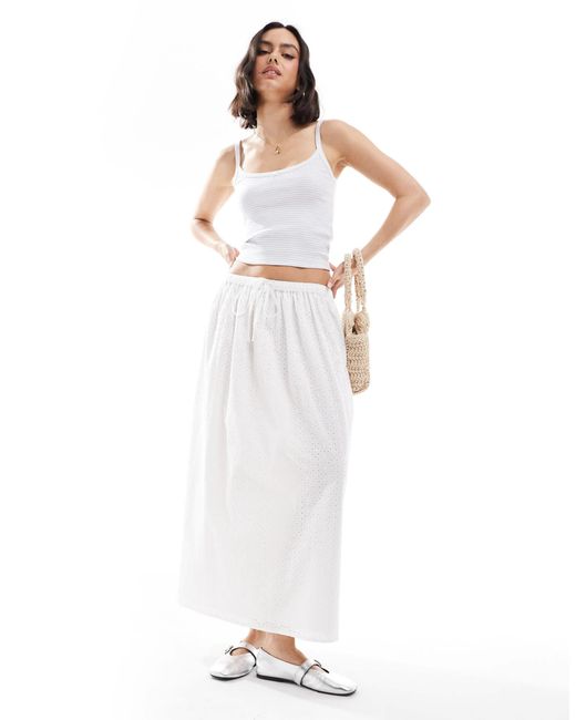 Miss Selfridge White Ribbed Bow Trim Cami Top