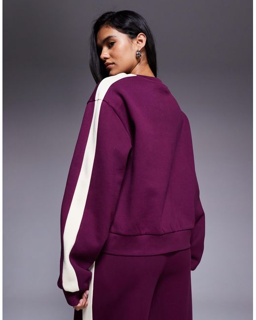 ASOS Purple Weekend Collective Heavyweight Sweatshirt With Ski Club Design