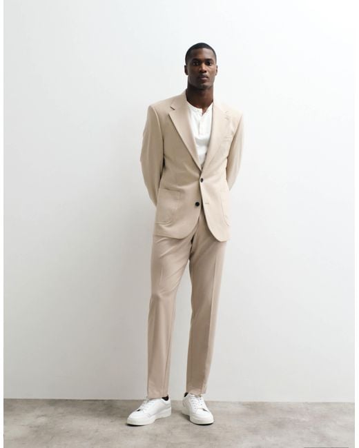 ASOS Natural Flexmaxtm Slim Suit Jacket for men