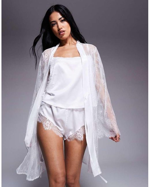 River Island Blue Lace Robe
