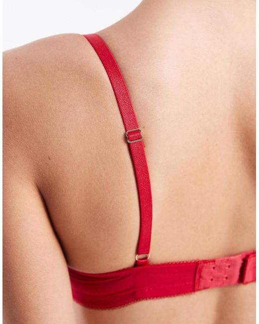 DORINA Red Perfect Lace Non Padded Underwi Plunge Bra