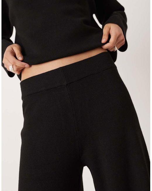 Jdy Black Wide Leg Knitted Trousers Co-ord