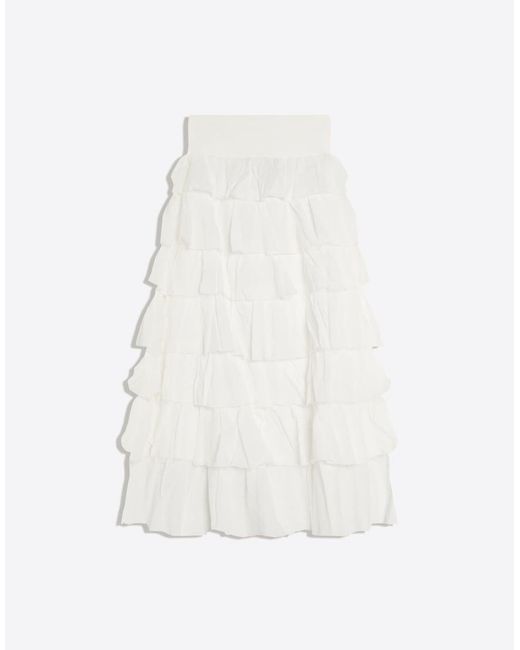 Bershka Black Rustic Frill Midi Skirt