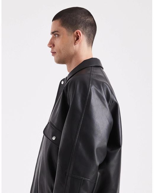 ASOS Black Relaxed Harrington Jacket for men