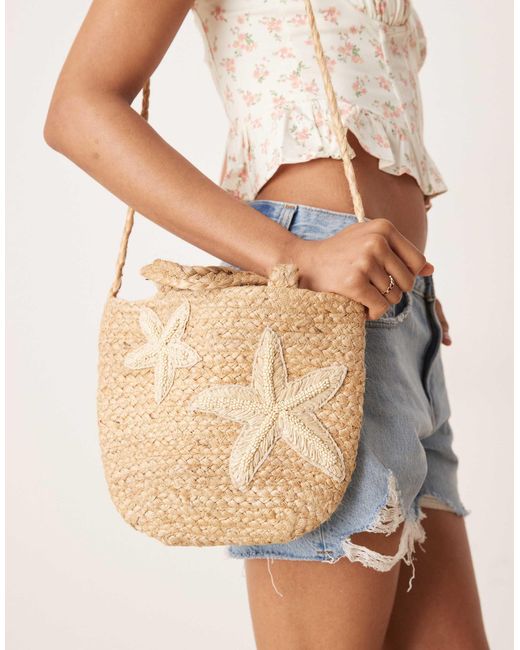 Accessorize Brown – kleine strohtasche