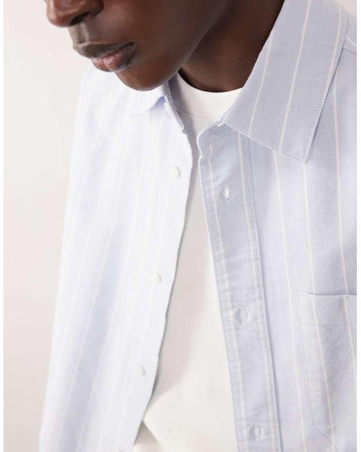 ASOS COLLECTIVE Blue Super Oversized Stripe Oxford Shirt for men
