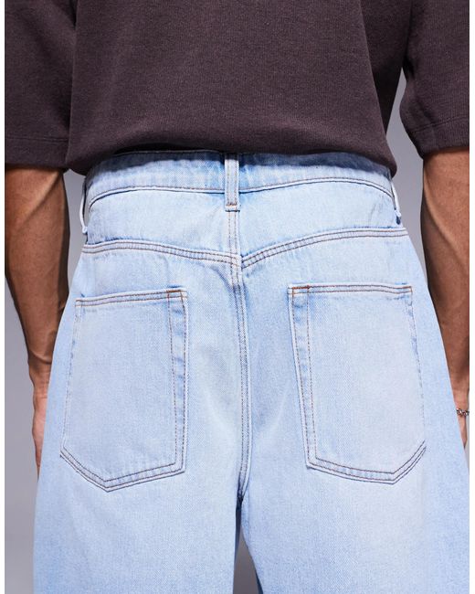 ASOS Blue Standard Length Denim Jorts for men