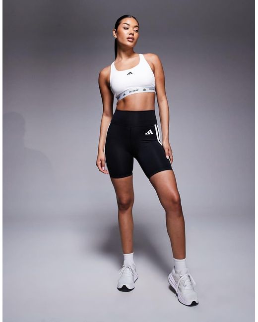 Adidas Originals White Adidas Training Tech Fit Mid Support Bra