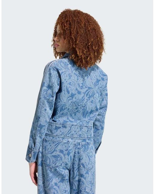Adidas Originals Blue Adidas Liberty London Firebird Denim Tracktop