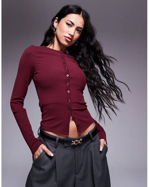 ASOS Red Button Through Cardigan