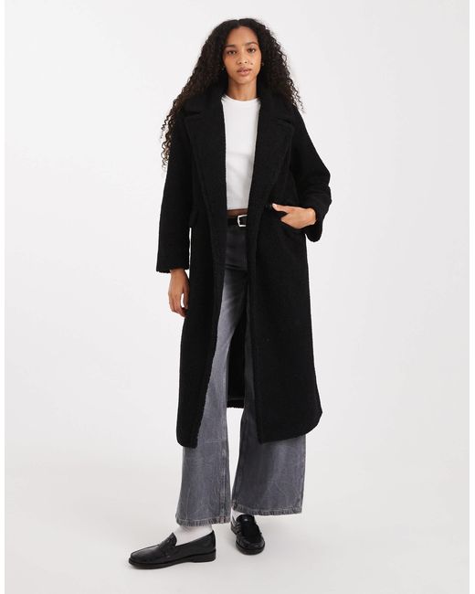 Threadbare Black Borg Maxi Coat