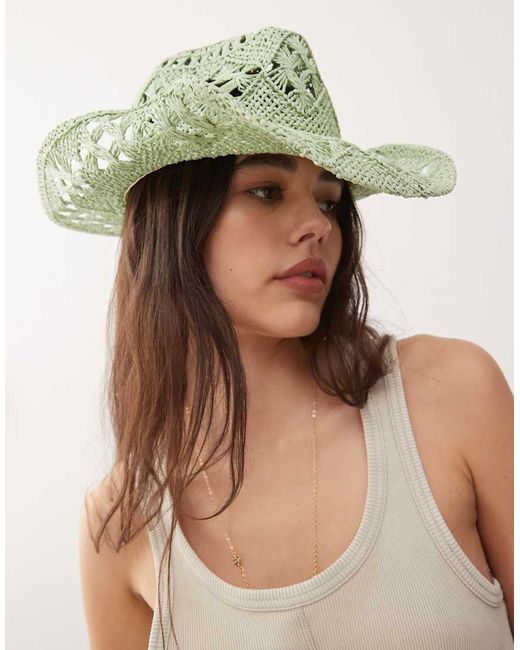 Reclaimed (vintage) Western Cowboyhoed in het Green