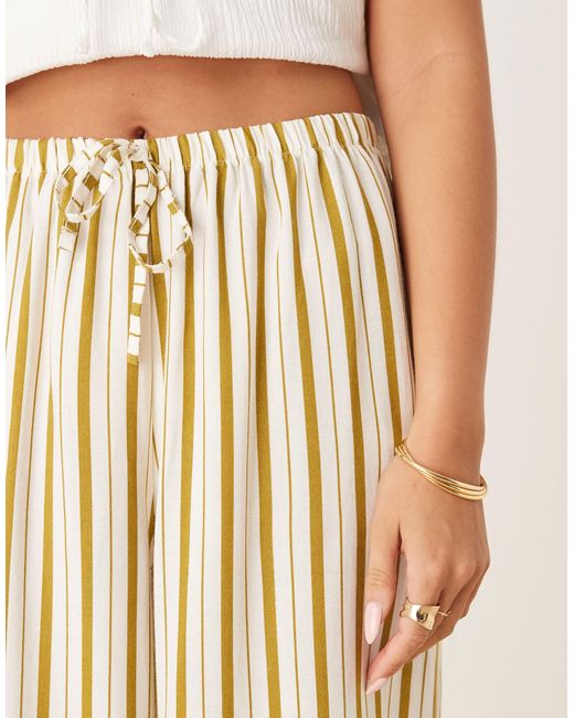 ASOS Natural Linen Blend Pull On Trouser