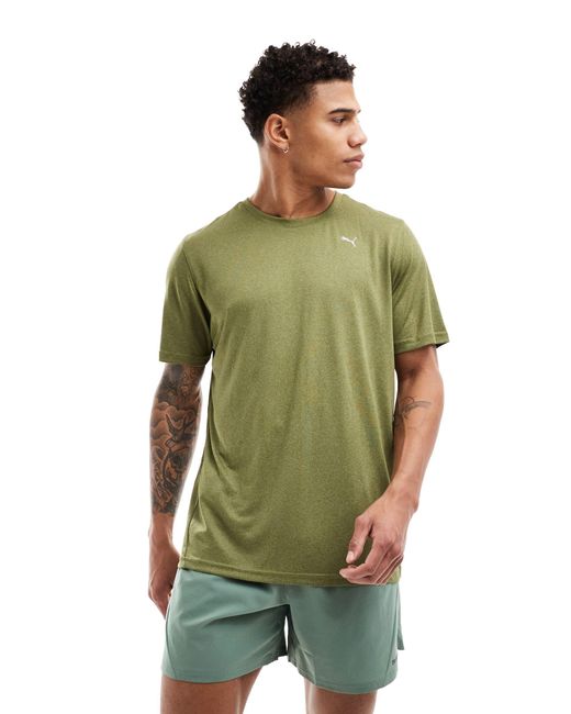Camiseta jaspeado con logo PUMA de hombre de color Green
