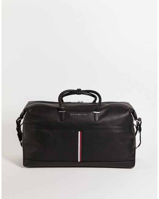 Tommy Hilfiger Faux Leather Downtown Duffle Bag in Black for Men | Lyst UK