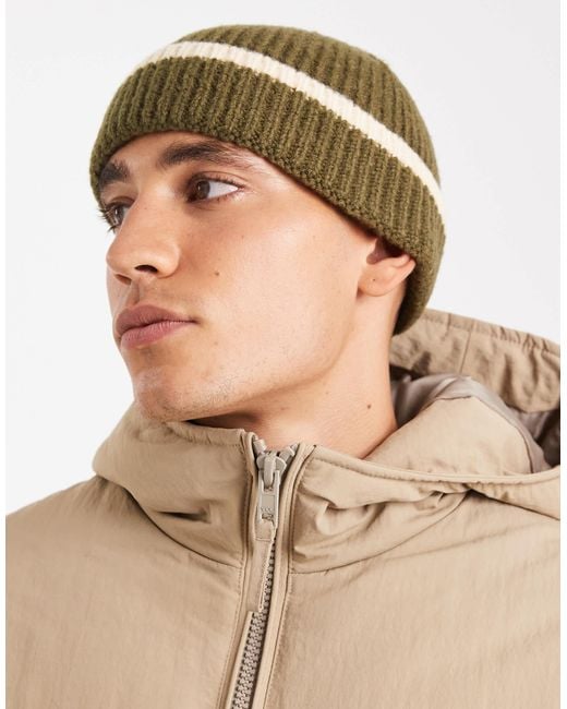 ASOS Natural Knitted Tipped Beanie for men