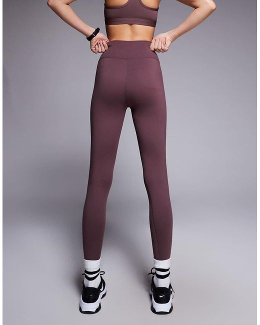 Nike Purple Nike One Training Dri-fit Wrap Waist 7/8 leggings