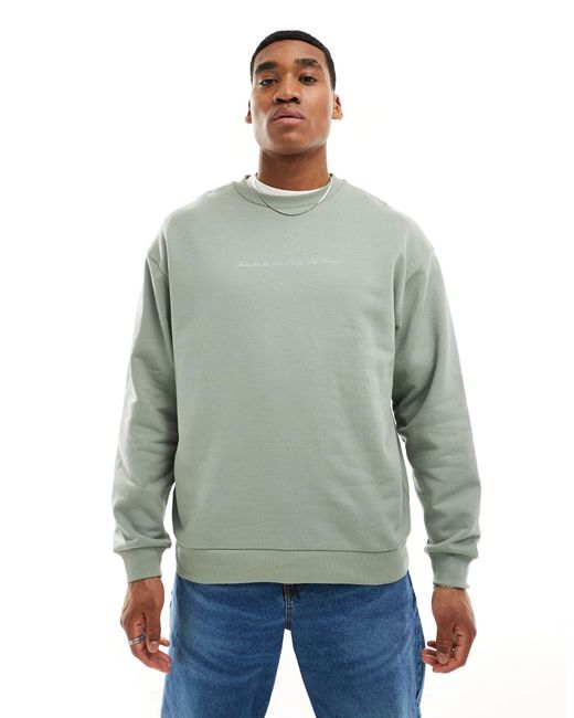 ASOS – oversize-sweatshirt in Gray für Herren