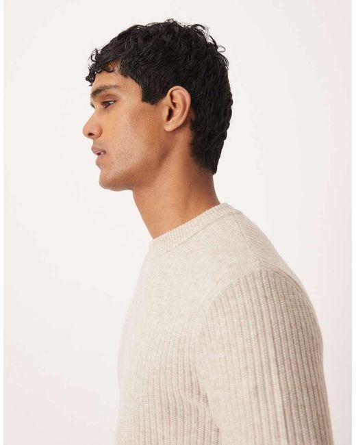 Mango Natural Classic Relaxed Fit Ribbed Jumper for men