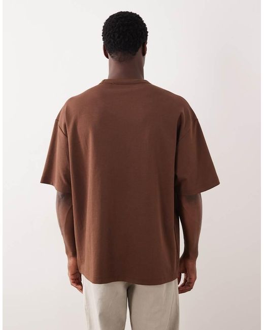 ASOS Brown Breathemaxtm Heavyweight Oversized T-shirt for men