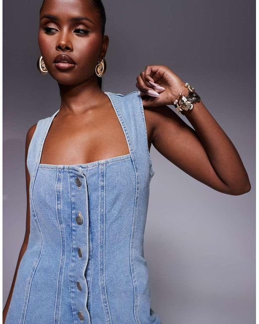 GOOD AMERICAN Blue Power Stretch Mini Dress