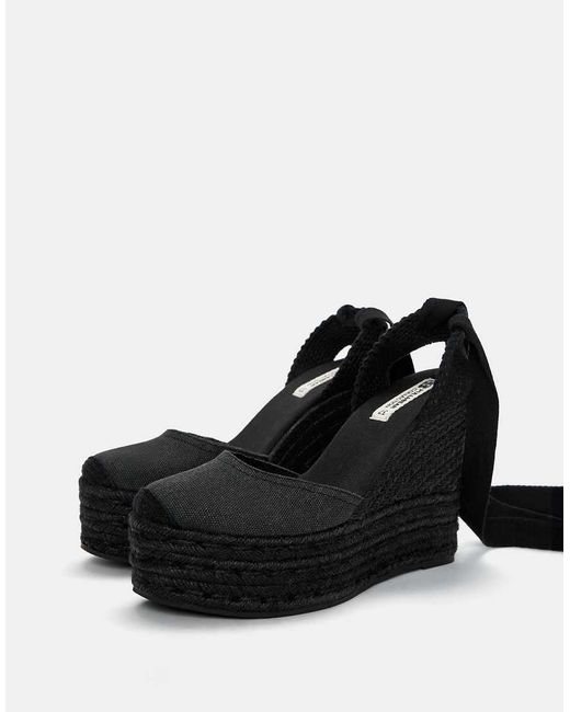 Pull&Bear Black Espadrille Wedges