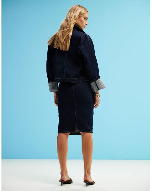 ASOS Blue Denim Pencil Skirt