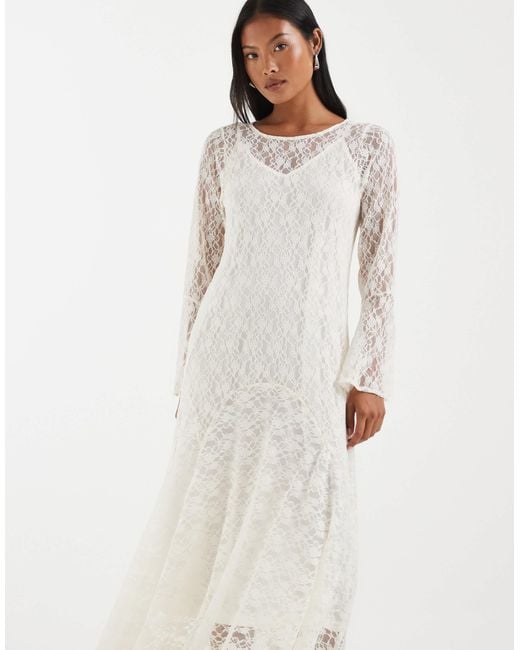 Vero Moda All Over Floral Lace Boho Maxi Dress With Godet Skirt in White | Lyst Australia Vero Moda All Over Floral Lace Boho Maxi Dress With Godet Skirt in White | Lyst Australia