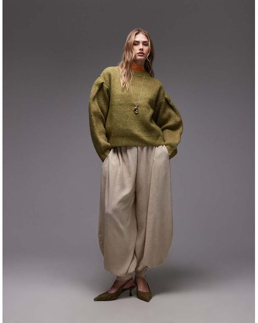ASOS Green Fluffy Knitted Crew Jumper