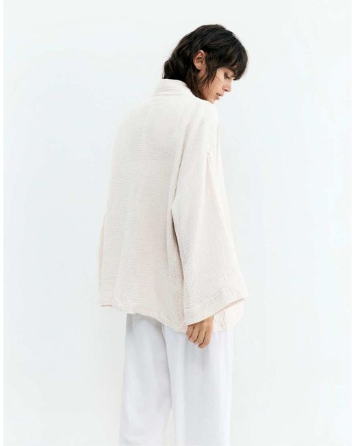 Pull&Bear White Crepe Kimono
