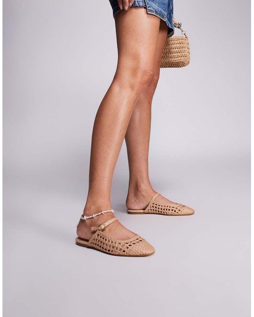 Steve Madden White Glennie Woven Mule Flats