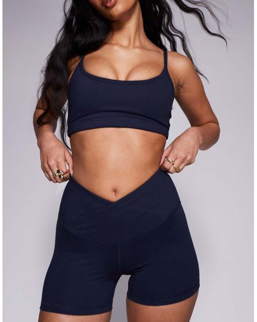 4505 Blue Icon Soft Touch Wrap Waist 3 Inch Booty Short