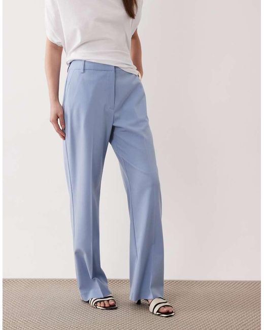 ASOS Blue Petite Tailored Slim Straight Trousers