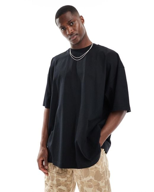 T-shirt ultra oversize à imprimé style grunge au dos ASOS pour homme en coloris Black