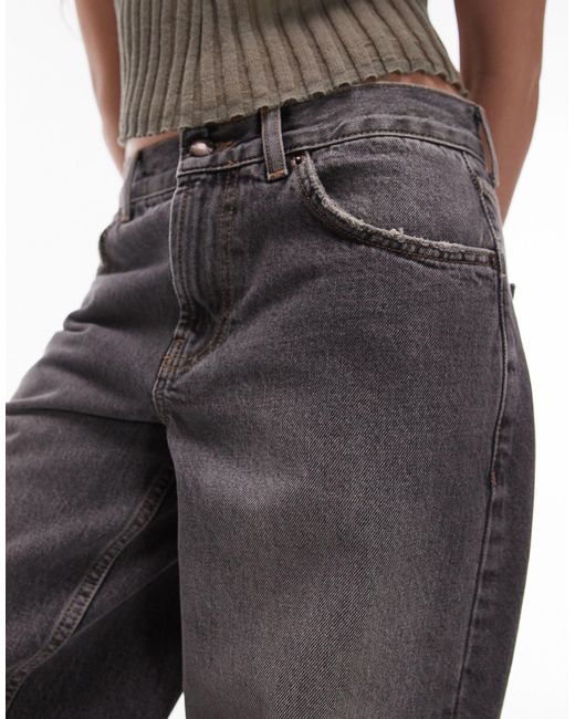 TOPSHOP Gray Cinch Back Jeans