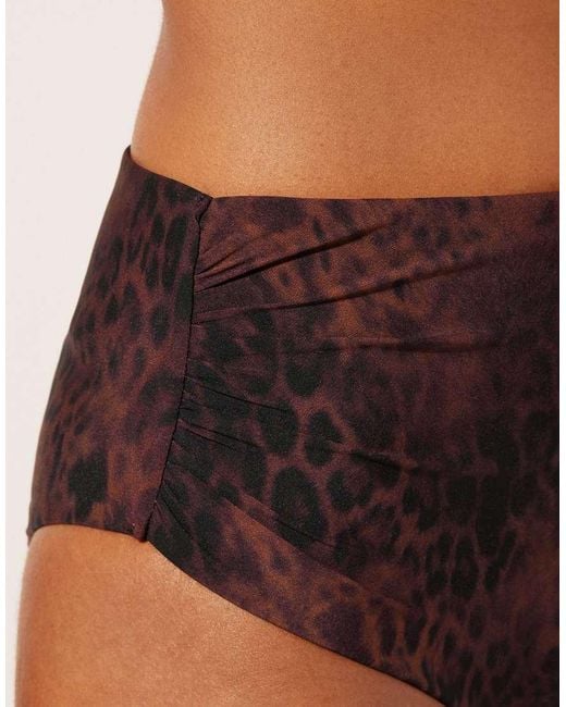 Calzedonia Brown High-Waist Leopard Print Bikini Bottom