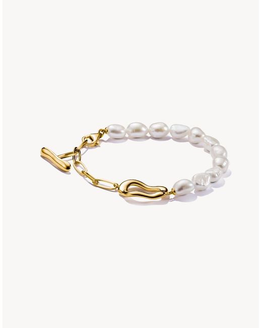 Thomas Sabo Metallic Plated Pearl Bracelet Natural Beauty