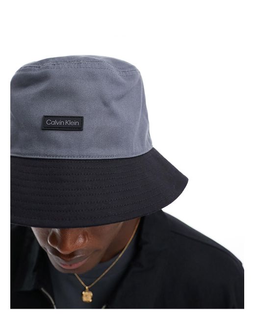 Calvin Klein Blue Colour Blocking Bucket Hat for men
