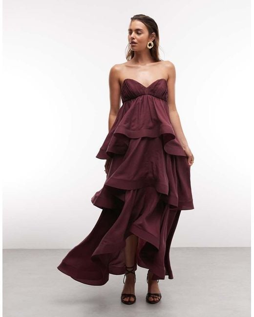 ASOS Tiered Structured Ruffle Maxi Dress