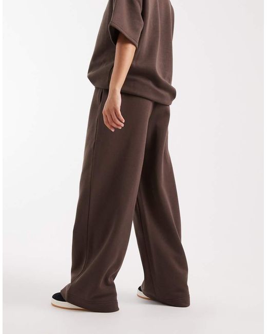 Vero Moda Brown Tie Waist Wide Leg joggers Co-ord