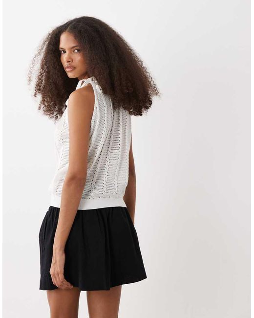 Vero Moda White Sleeveless Ruched Detail Jersey Maxi Dress