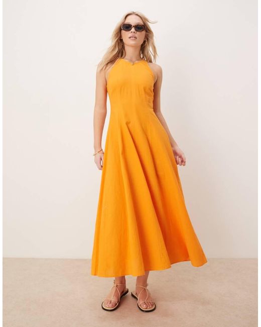 Vestito Midi Con Cuciture di ASOS in Orange